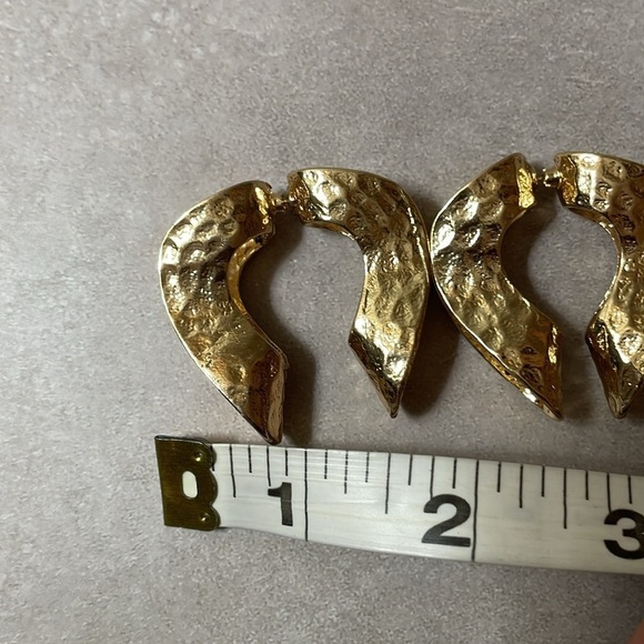 Zara Gold Irregular Front And Back Hoop - Picture 12 of 15